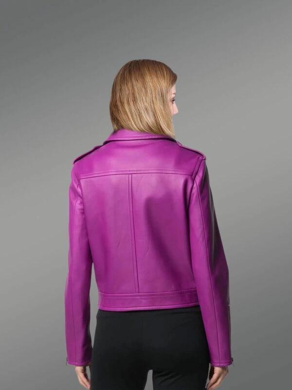 Genuine Leather Jackets in Purple for Tasteful Women - Image 5