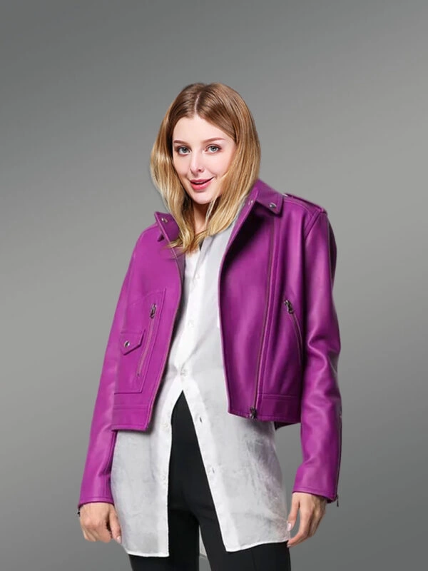 Genuine Leather Jackets in Purple for Tasteful Women