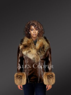 Genuine Leather Jackets with Removable Fur Collar and Handcuffs to Redefine Your Appeal