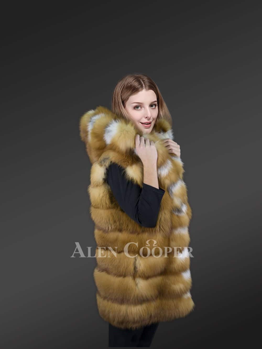 Original Fox Fur Vest for Women with Luxurious Collar - Image 3