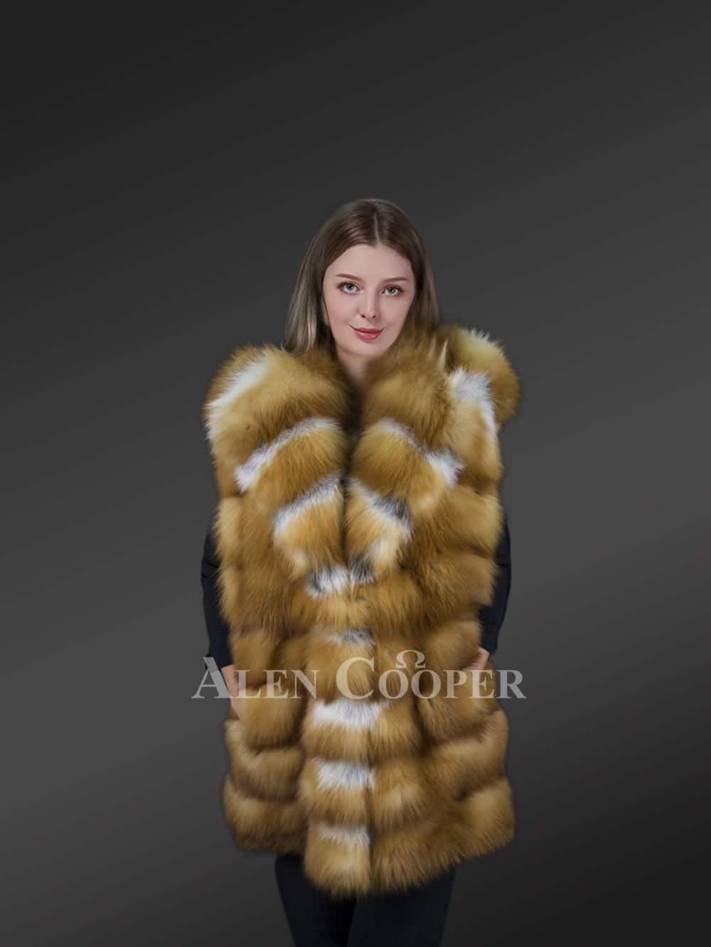 Original Fox Fur Vest for Women with Luxurious Collar - Image 5