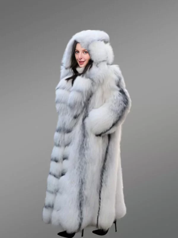 Artic Fox Fur Long Coat - Image 3