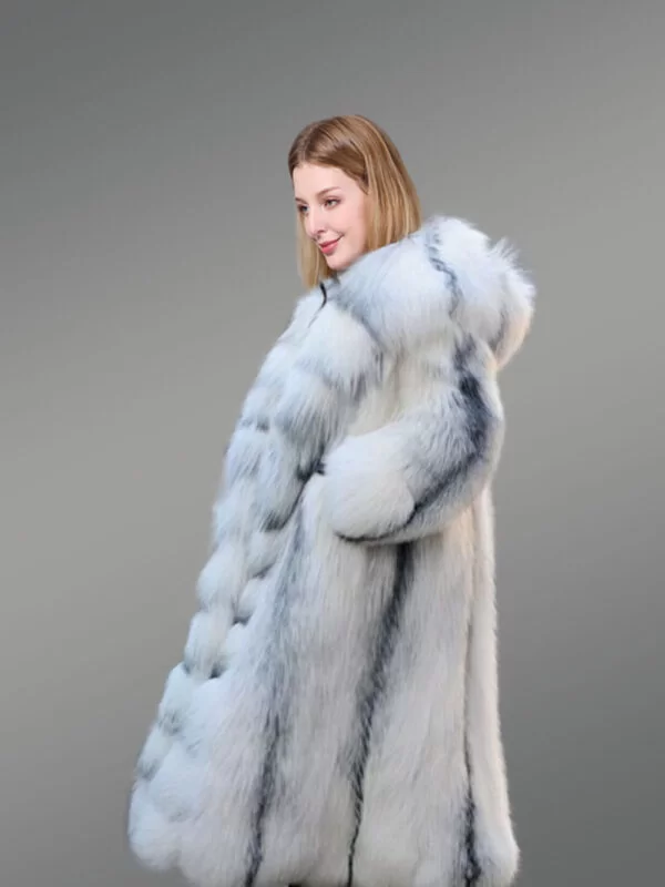 Artic Fox Fur Long Coat - Image 4