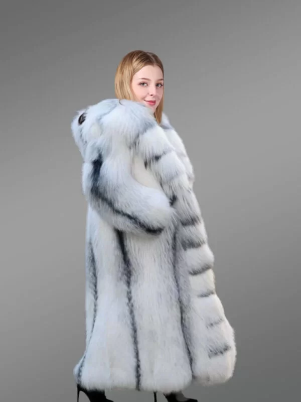 Artic Fox Fur Long Coat - Image 2