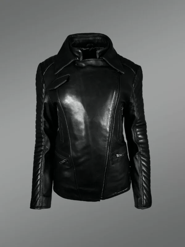 Genuine Leather Jackets for Stylish Divas in Black - Image 2