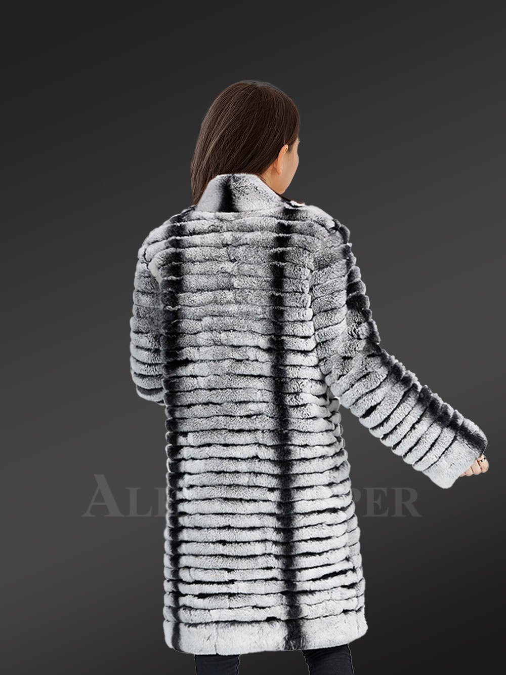 Long Rex Rabbit Fur Coat Boosting Your Elegance in Cushy Warmth - Image 6