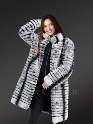 Long Rex Rabbit Fur Coat Boosting Your Elegance in Cushy Warmth
