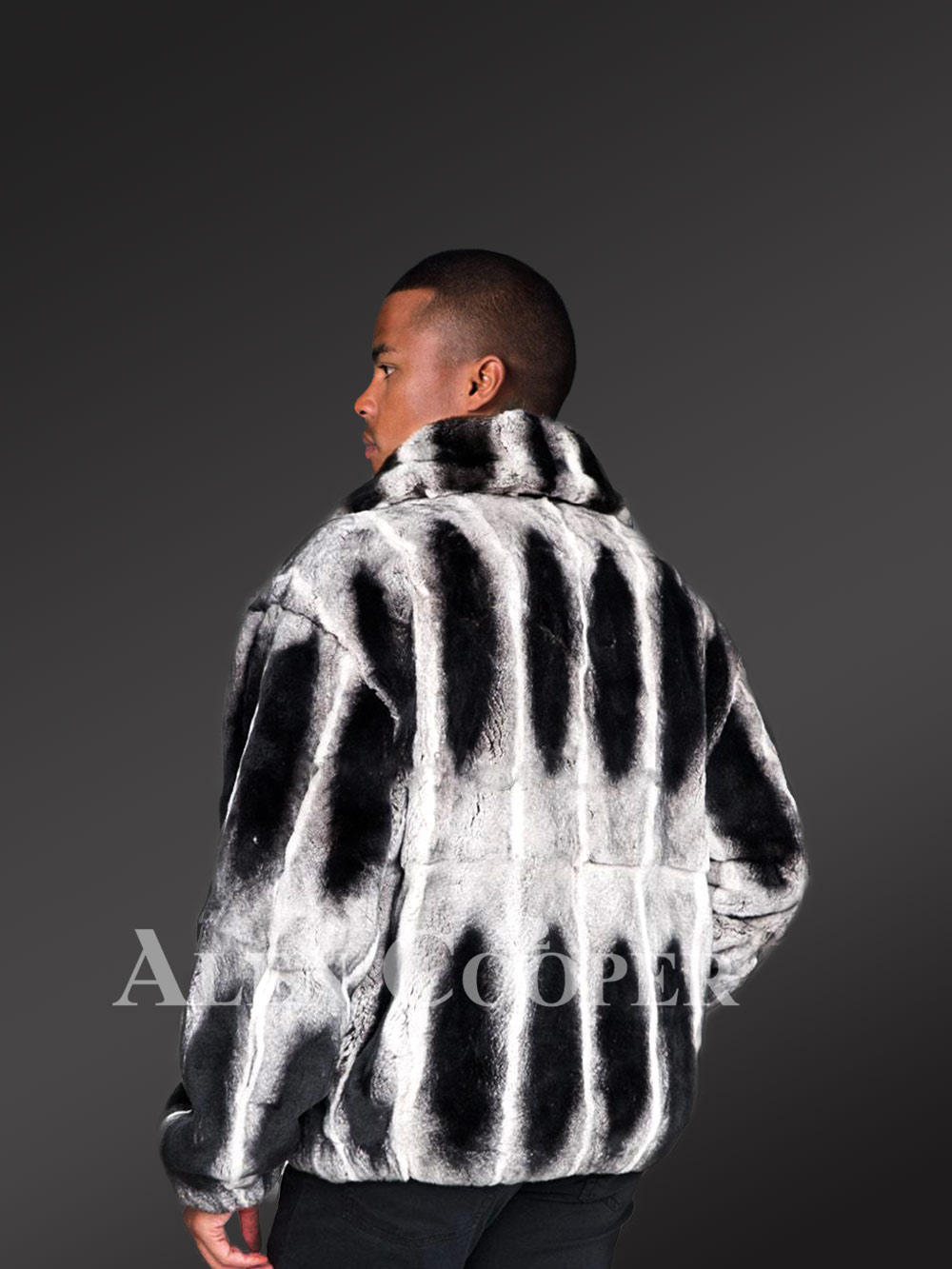 Rabbit Fur Bomber Jacket with Adjustable Wrist and Hem - Image 5