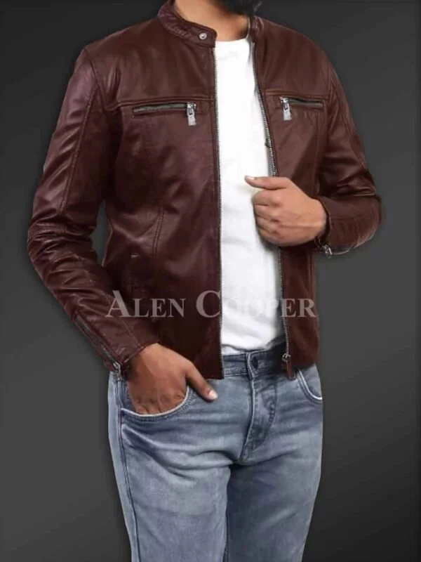 Men’s Comfortable Real Leather Jacket - Image 5