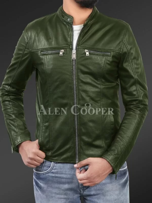 Men’s Comfortable Real Leather Jacket - Image 4