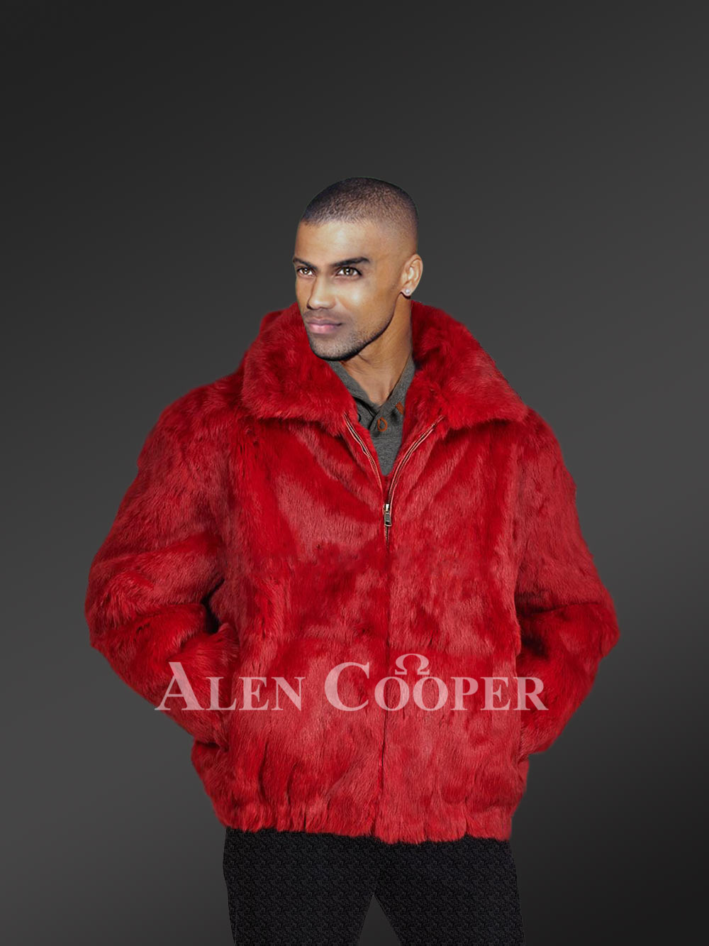 Natural Rabbit Fur Bomber with Zip-Up Front - Image 7