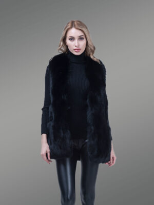 Mid-Length Genuine Fox Fur Winter Vest