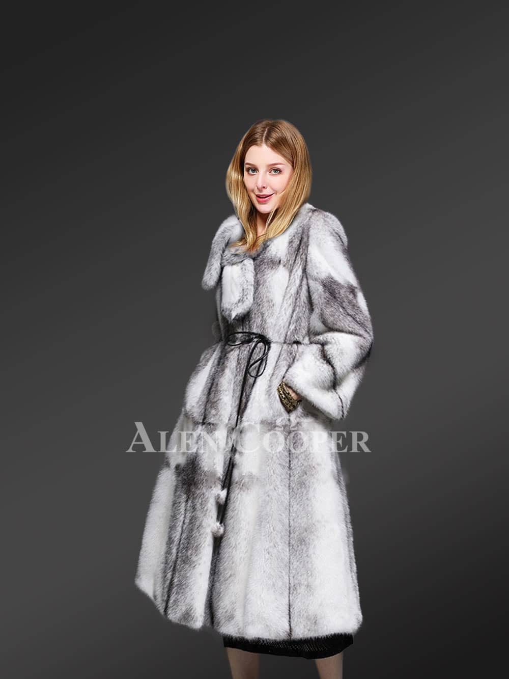 Womens Mink Fur Long Coat – Timeless Luxury with Plush Feel of Soft Fur - Image 2
