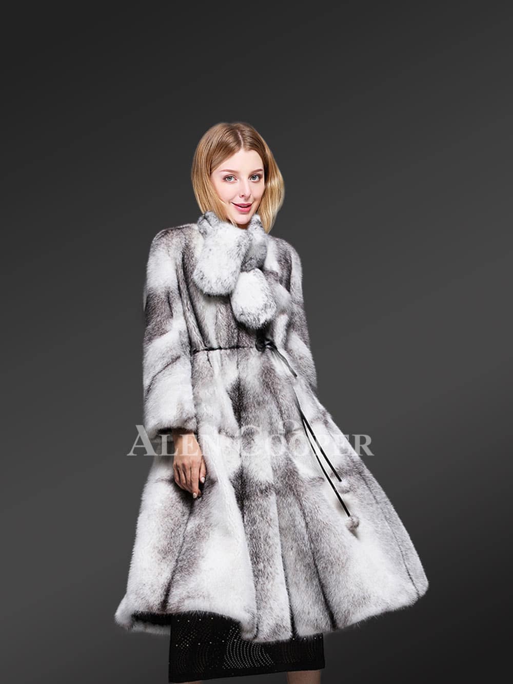 Womens Mink Fur Long Coat – Timeless Luxury with Plush Feel of Soft Fur - Image 3