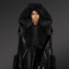Nappa Finish Black Shearling Without Water Mark