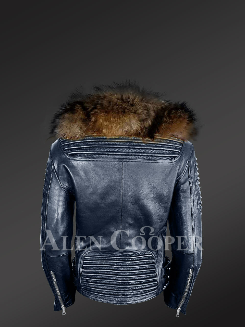 Biker Jacket With Fur And Piping - Image 7