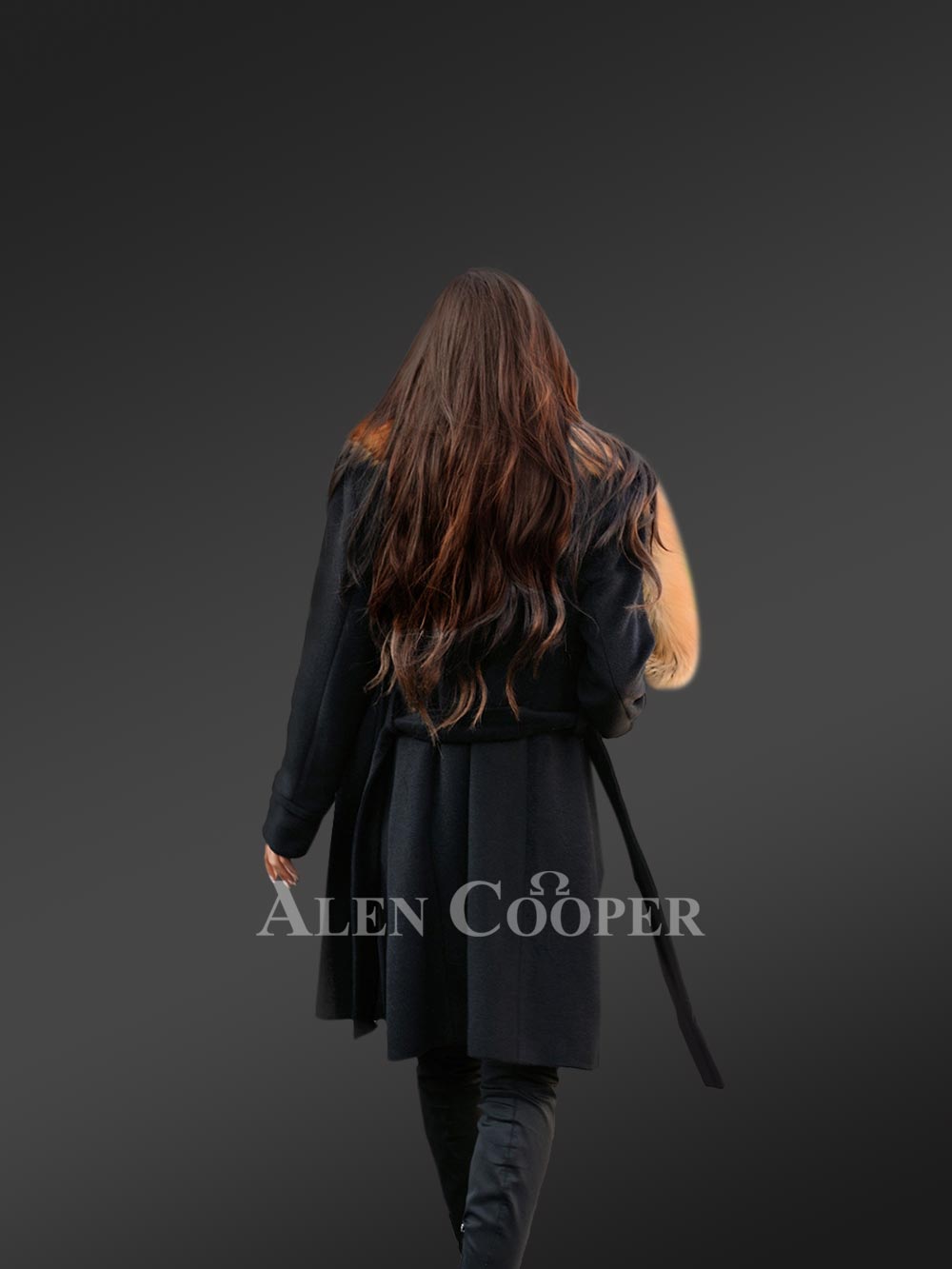 Woolen Long Coat with Fur Accentuation – Classy Charm with Pleasant Warmth - Image 7