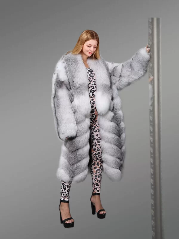 Original Cross Fox Fur Long Coat - Image 6