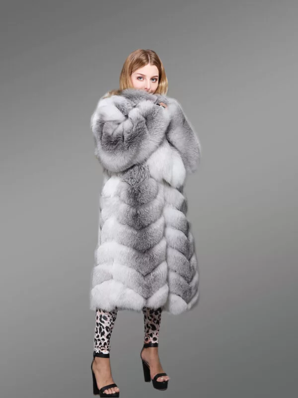 Original Cross Fox Fur Long Coat - Image 5