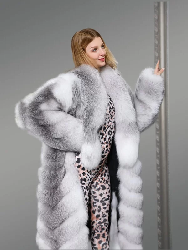 Original Cross Fox Fur Long Coat - Image 4