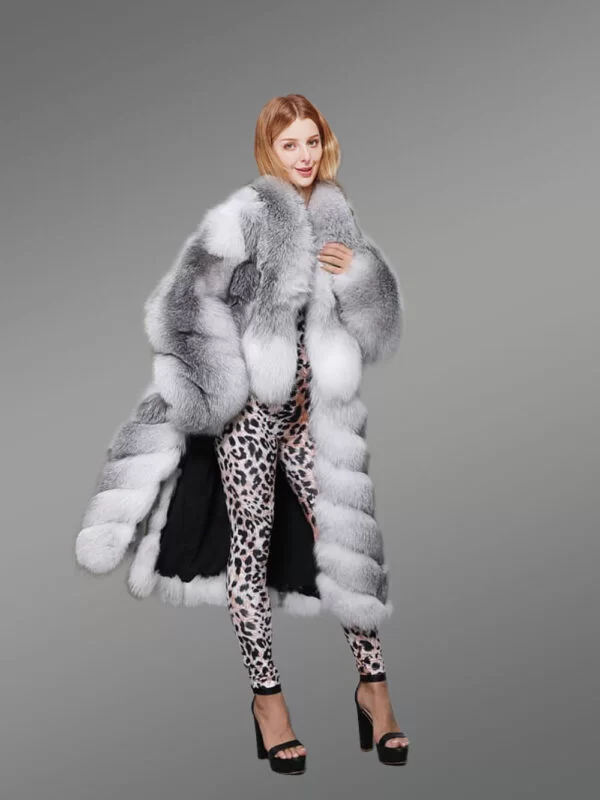 Original Cross Fox Fur Long Coat - Image 2