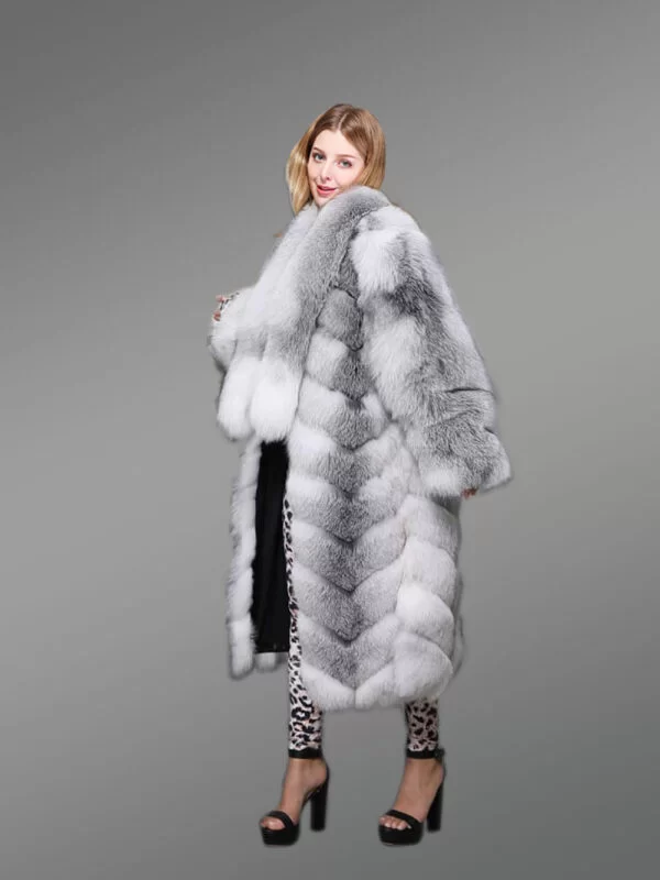 Original Cross Fox Fur Long Coat - Image 3