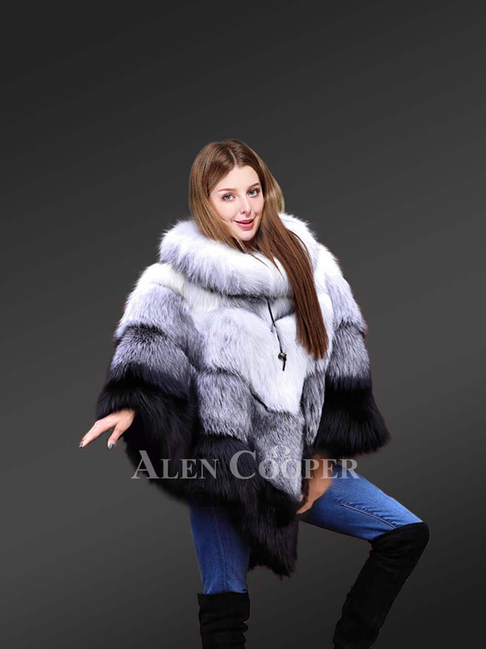 Original Fox Fur Pelts Poncho - Image 5