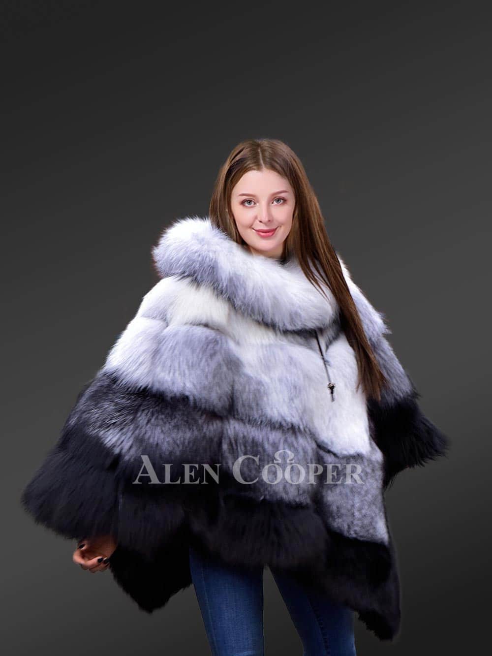 Original Fox Fur Pelts Poncho - Image 6