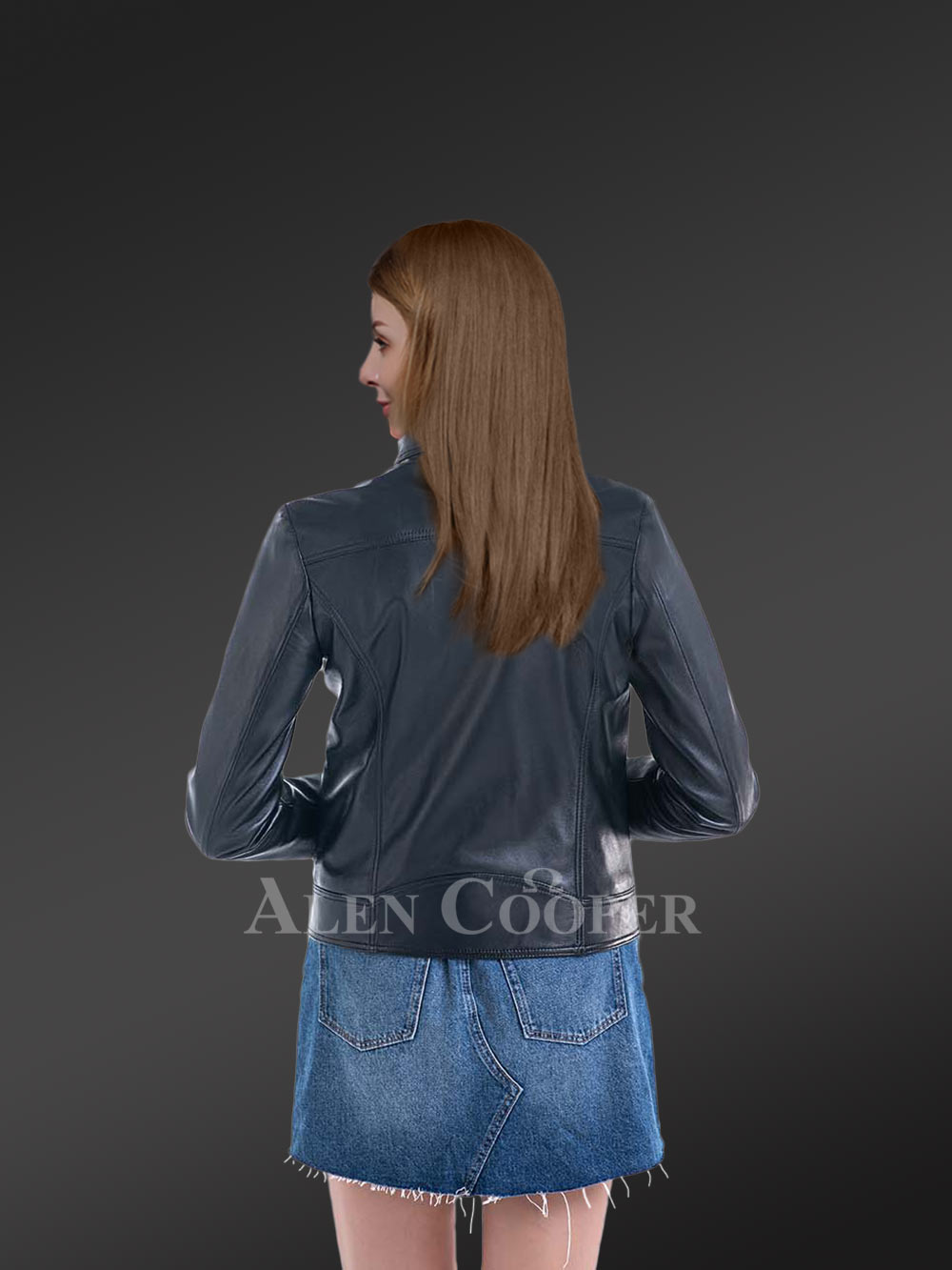 Womens Short Black Leather Jacket– Chic & Comfy Winter Outfit - Image 3