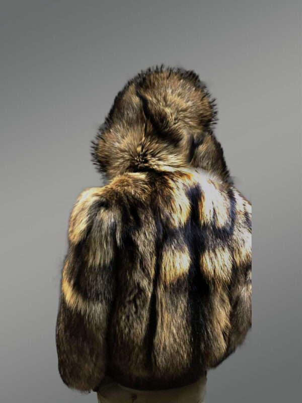 Raccoon Fur Bomber Coat for Men - Image 3