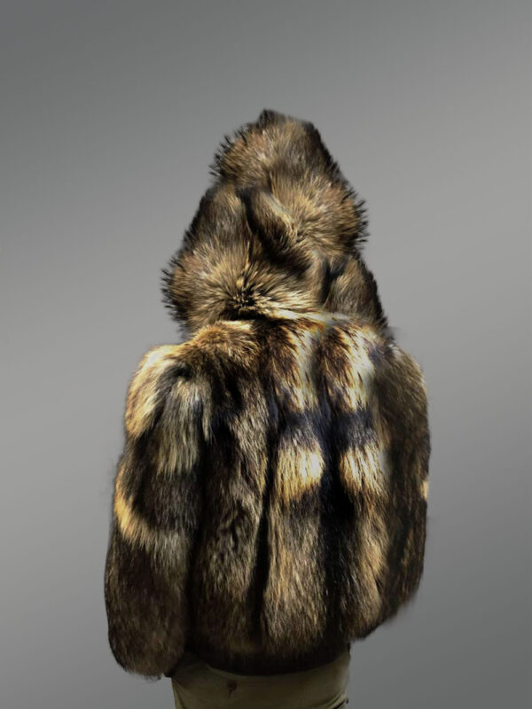 Raccoon Fur Bomber Coat for Men - Image 2