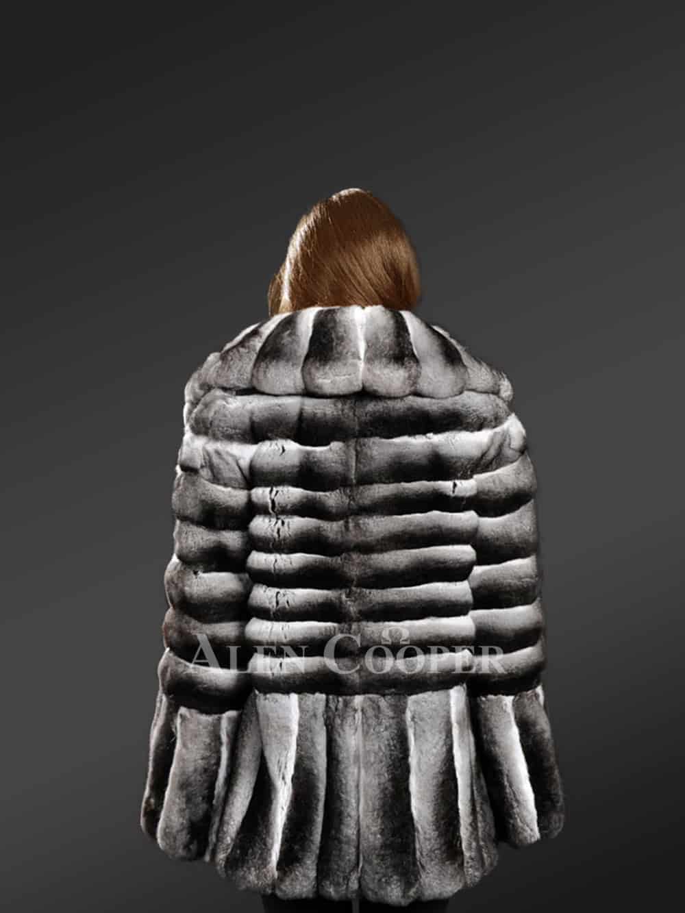 Real and Authentic Chinchilla Fur Swing Coat - Image 5