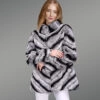 Real Rabbit Fur Winter Outerwear in Grey