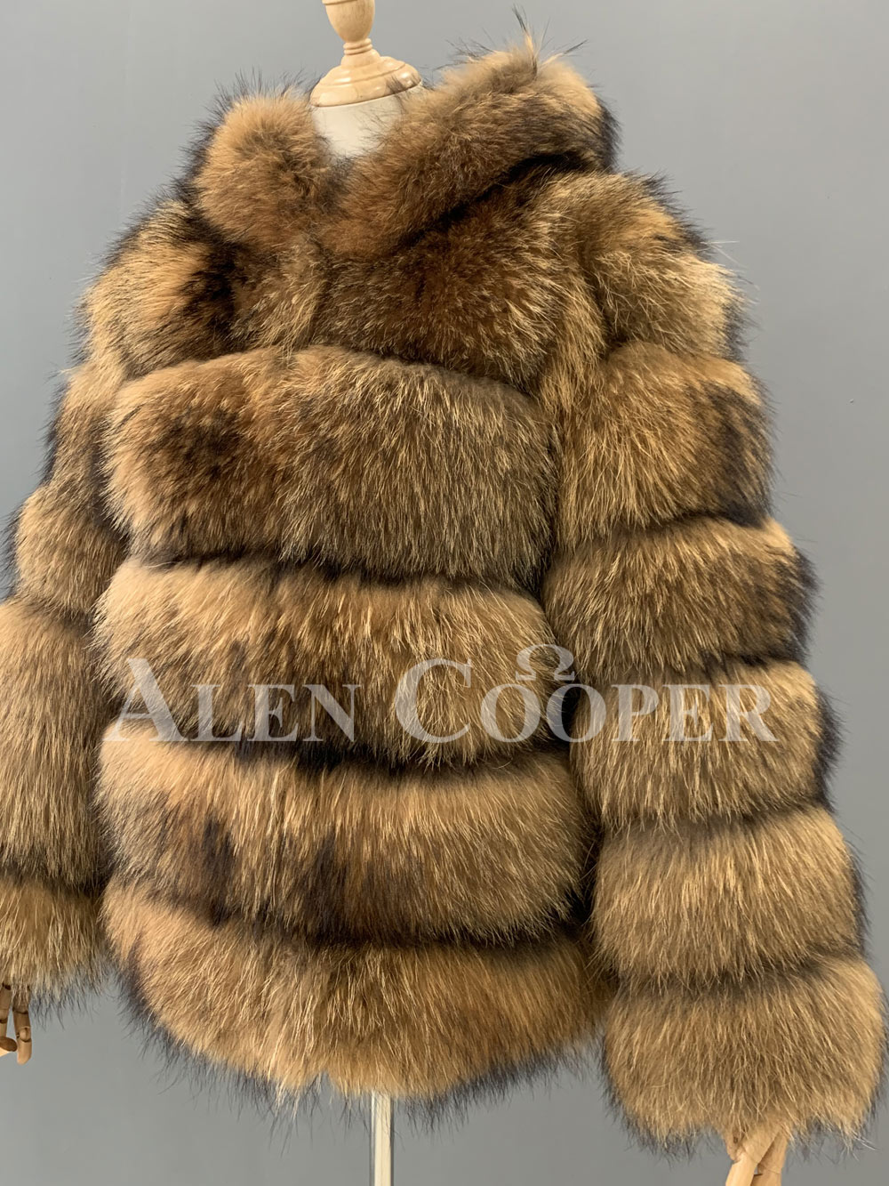 Womens Raccoon Fur Coat with Hood– Look Elegant & Enjoy Unbeatable Warmth - Image 2