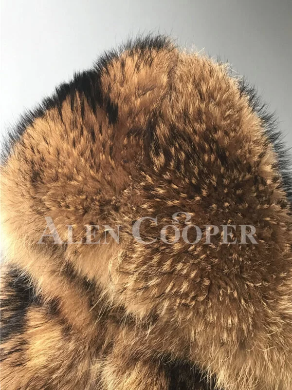 Real Raccoon Fur Winter Outerwear with Stylish Hood for Women - Image 6