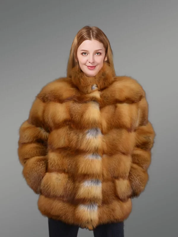 Red Fox Fur Womens Coat Looks Brilliant & Feels Ultra Soft - Image 3