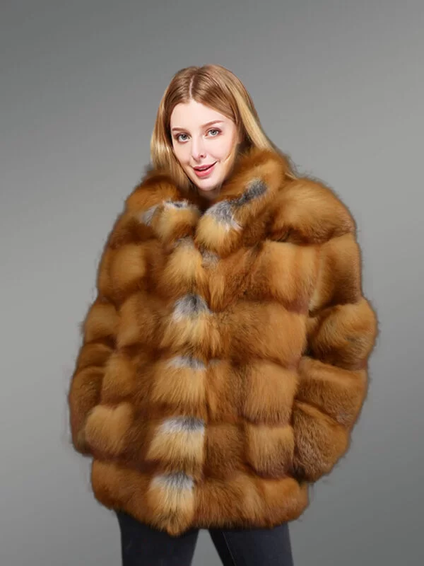 Red Fox Fur Womens Coat Looks Brilliant & Feels Ultra Soft