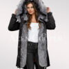 Scandinavian Silver Fox Fur Hybrid Black Parka