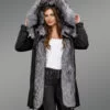 Scandinavian Silver Fox Fur Hybrid Black Parka