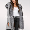 Scintillating Scandinavian Silver Fox Fur Hybrid Grey Parka Convertibles view