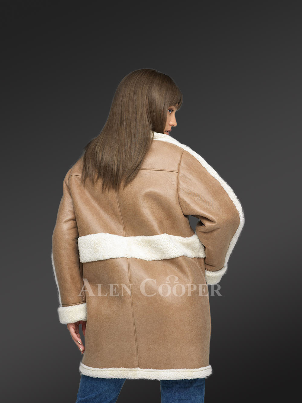 Sheepskin Bomber Jacket for Women - Image 3