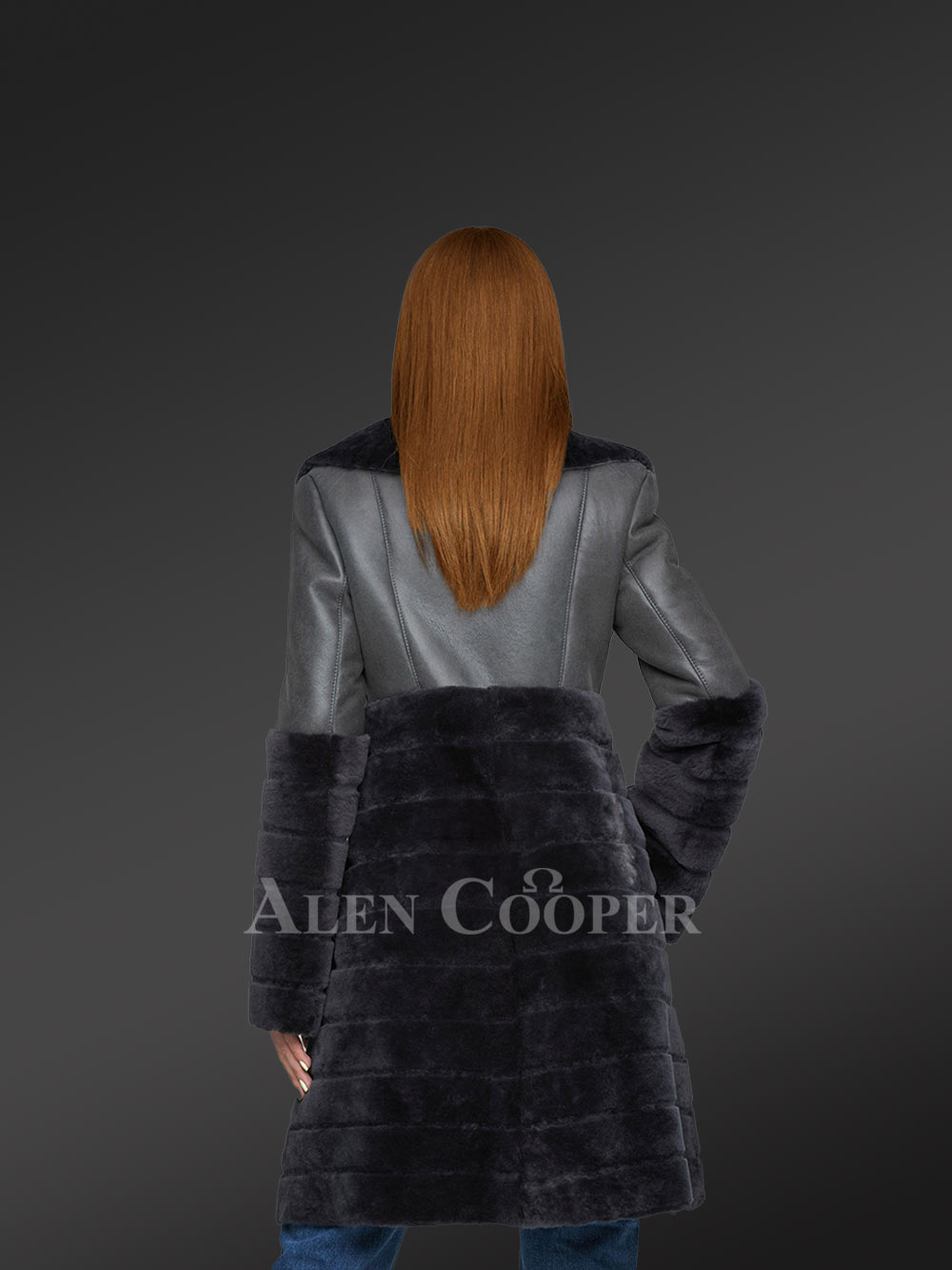 Sheepskin Coat for Women in Black - Image 5