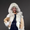 Sheepskin Shearling Jacket for Women in Beige