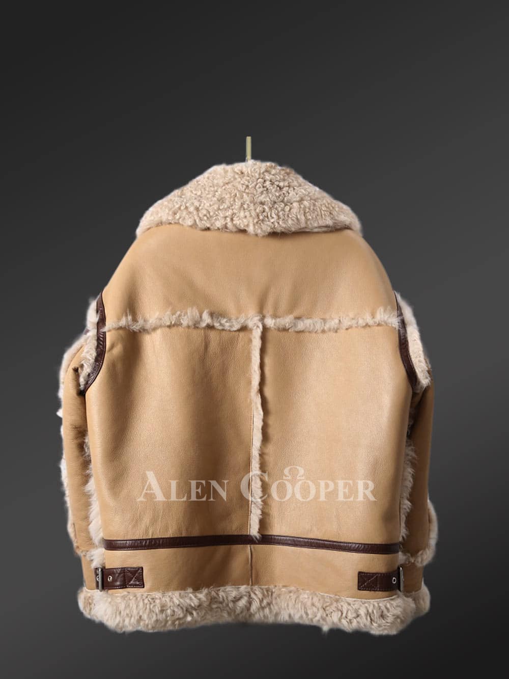 Sheepskin Shearling Jacket for Women in B3 Bomber Style - Image 2