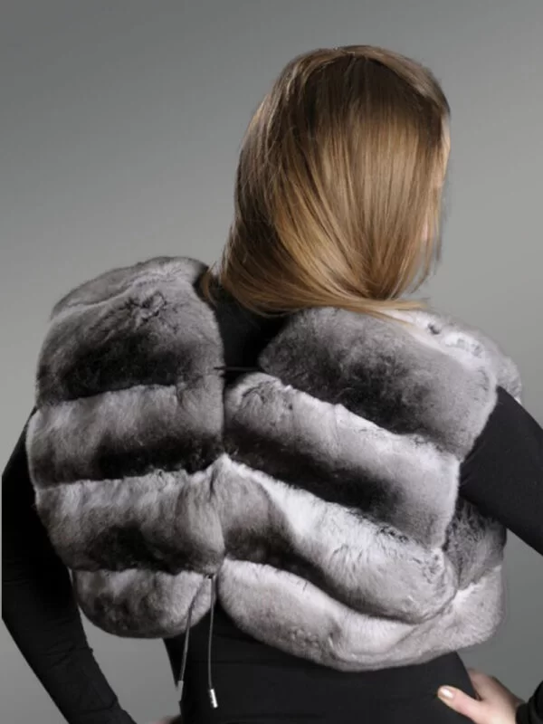 Chinchilla Vest Shrug Women with Stylish Back Closure - Image 2