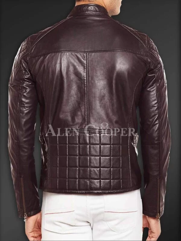 Super Soft Slim Fit Quilted Real Leather Jacket for Men - Image 10