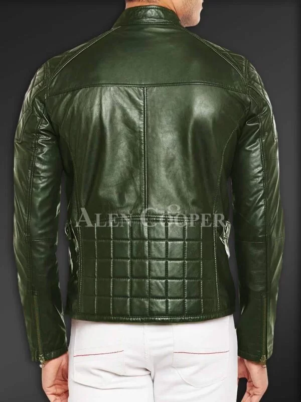 Super Soft Slim Fit Quilted Real Leather Jacket for Men - Image 11