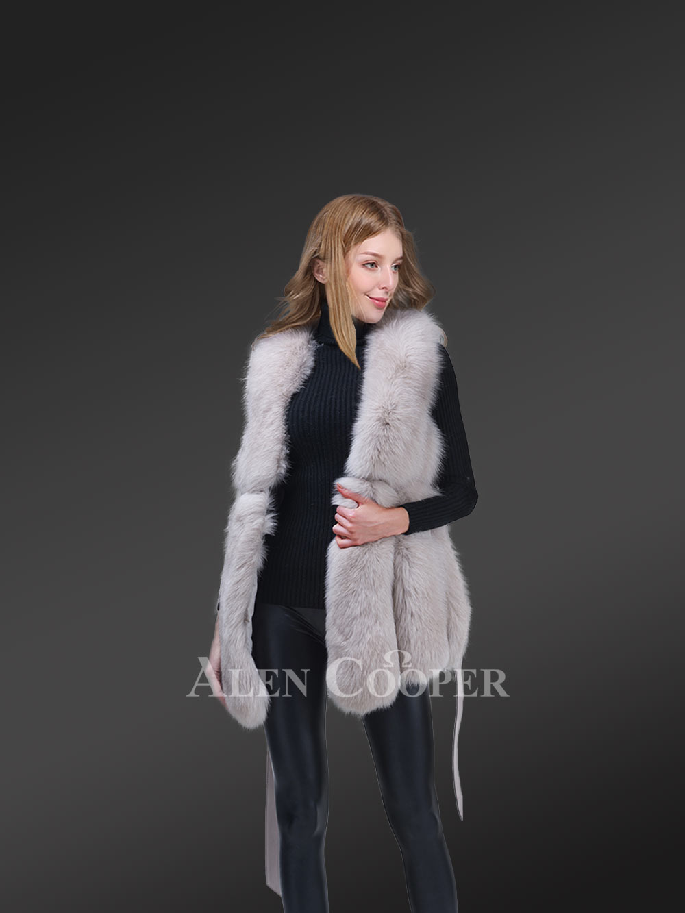 Womens Fox Fur Elegant Vest to Look Classy Anytime - Image 5