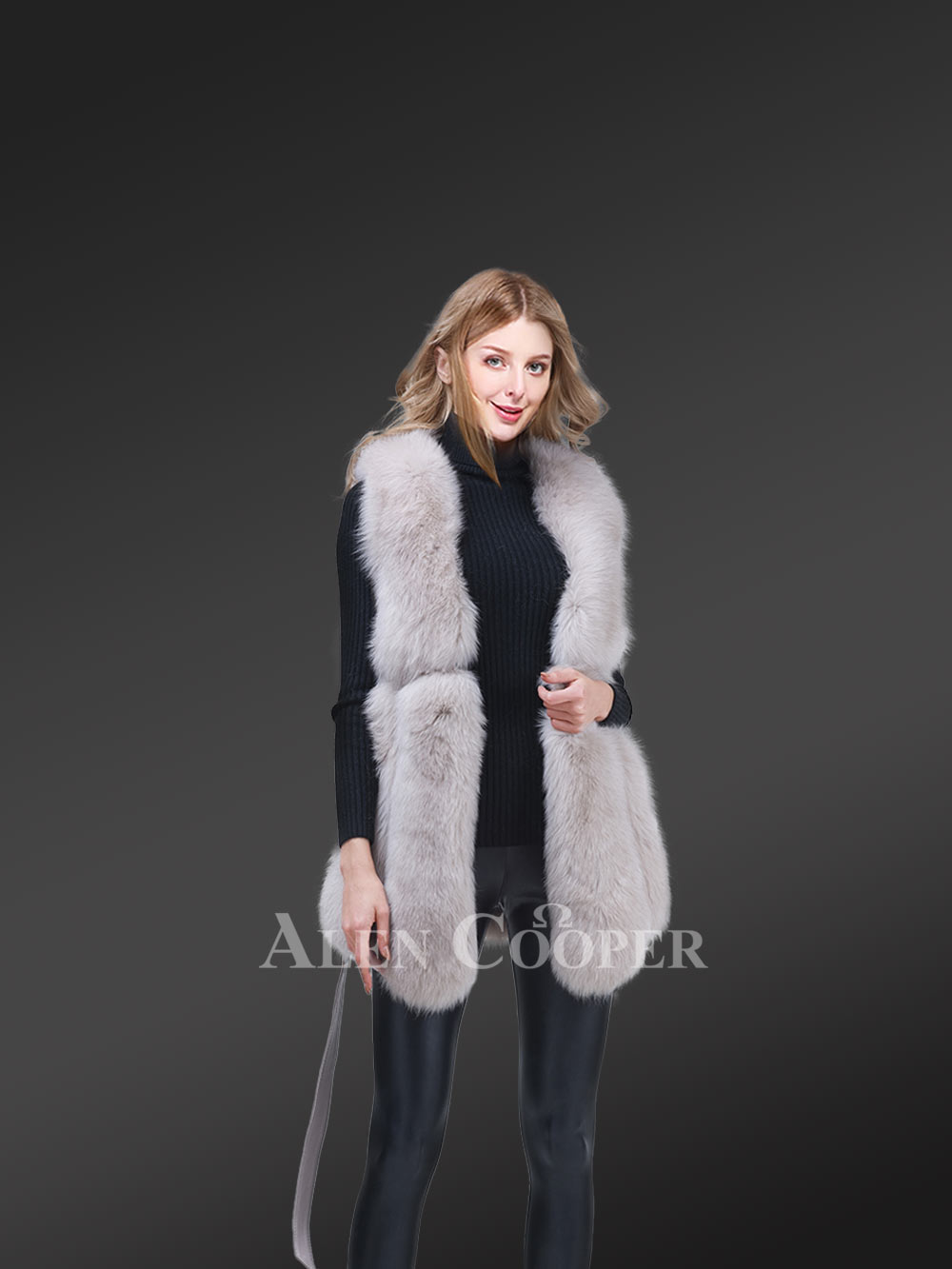 Womens Fox Fur Elegant Vest to Look Classy Anytime - Image 4