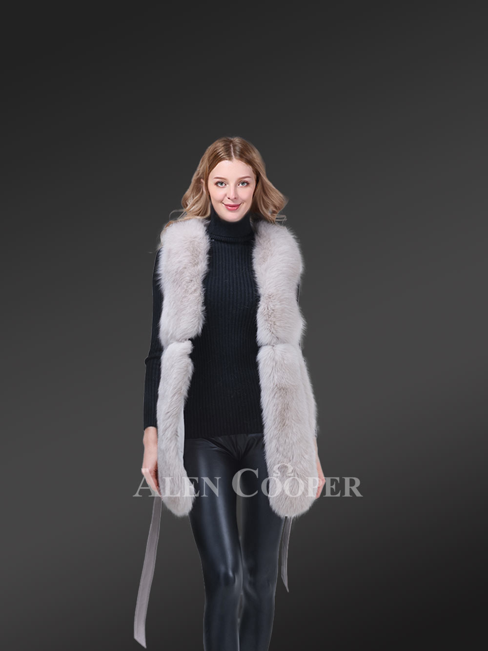Womens Fox Fur Elegant Vest to Look Classy Anytime - Image 3